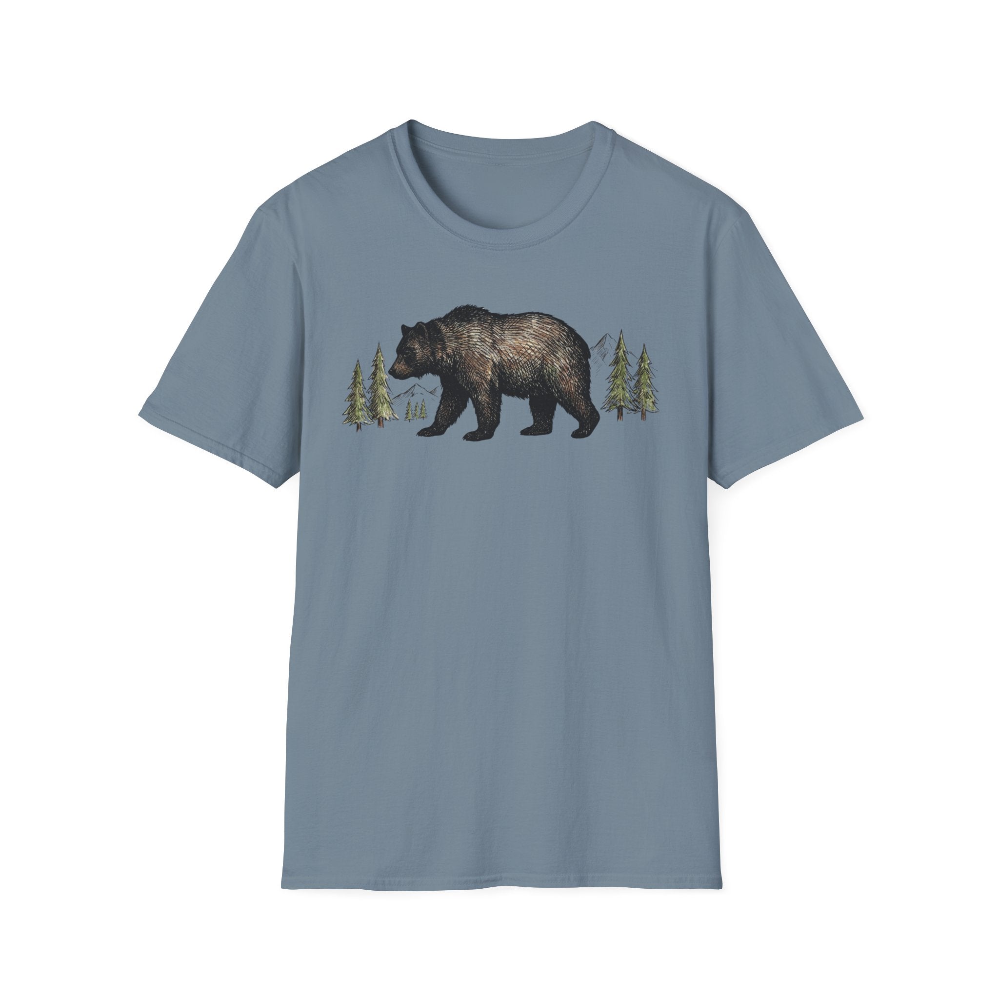 Bear & Forest T‑Shirt - Rustic Woodland Graphic Tee