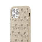 Biodegradable Phone Case — Eco-Friendly Forest Sketch Pattern
