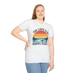 "The Lake Is My Happy Place" Canoe On The Lake At Sunset T-Shirt