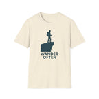 "Wander Often" Hiker on Cliff T-Shirt
