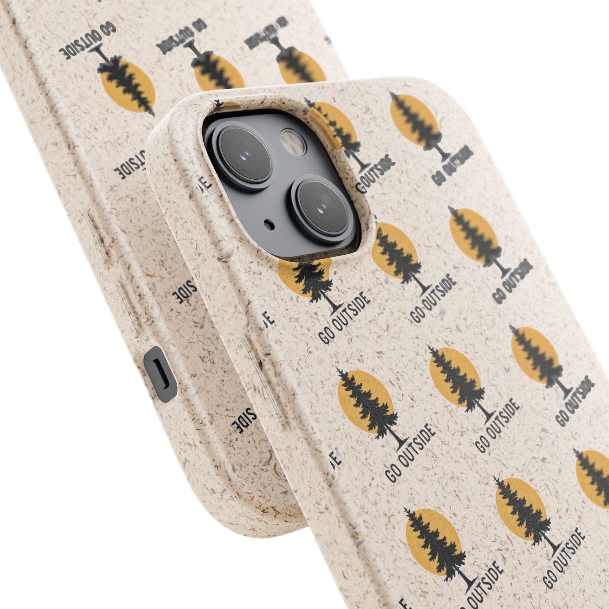 Biodegradable Phone Case — 'Go Outside' Recycled Eco-Friendly iPhone Cover
