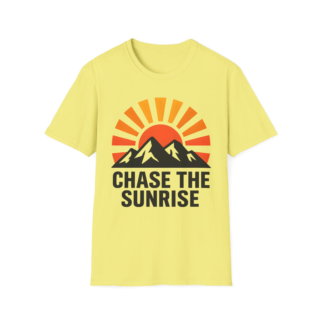 Chase The Sunrise Mountain T-Shirt — Sunrise & Peaks Graphic Tee
