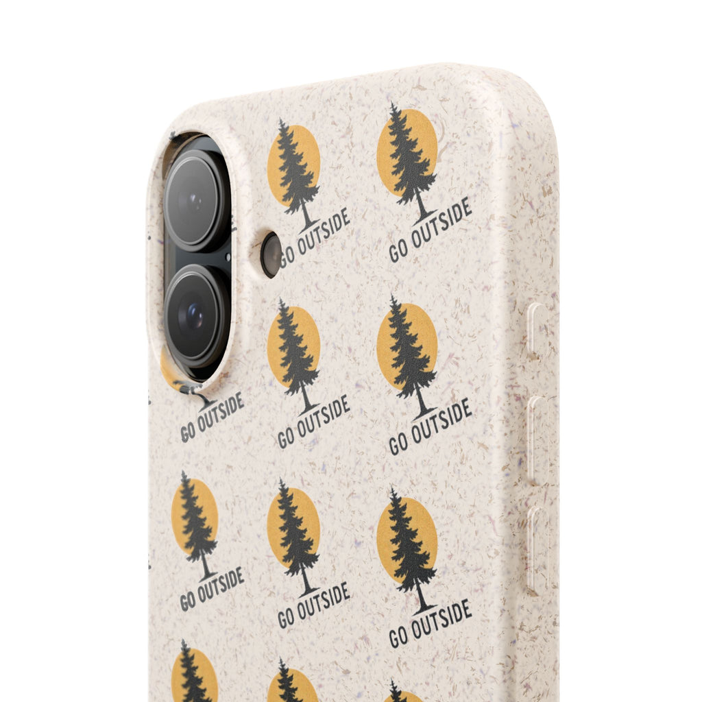 Biodegradable Phone Case — 'Go Outside' Recycled Eco-Friendly iPhone Cover