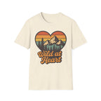 "Wild at Heart" Mountain Heart Retro Sunset Nature Tee Shirt