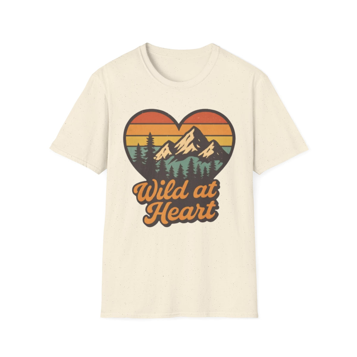 "Wild at Heart" Mountain Heart Retro Sunset Nature Tee Shirt