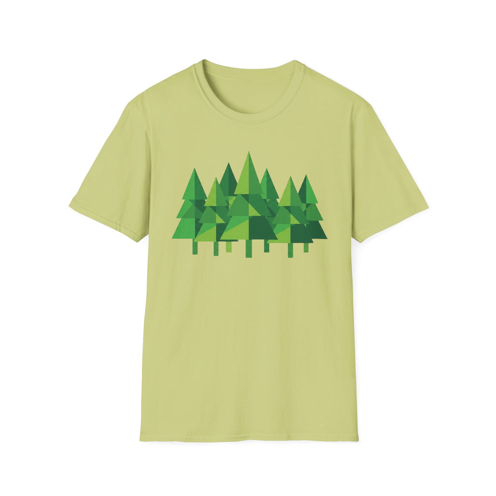 Forest Graphic T-Shirt — Minimal Green Pine Trees Tee