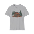 Vintage Cozy Cabin T-Shirt — Faded Pine Tree Cabin Tee