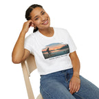 Outdoor T-Shirt — "Seeking Simple Treasures" Sunset Hiker Graphic