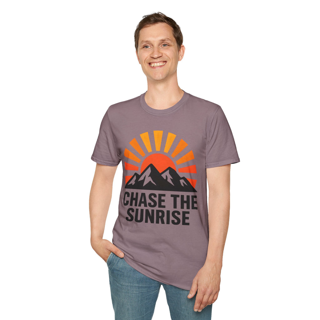 Chase The Sunrise Mountain T-Shirt — Sunrise & Peaks Graphic Tee