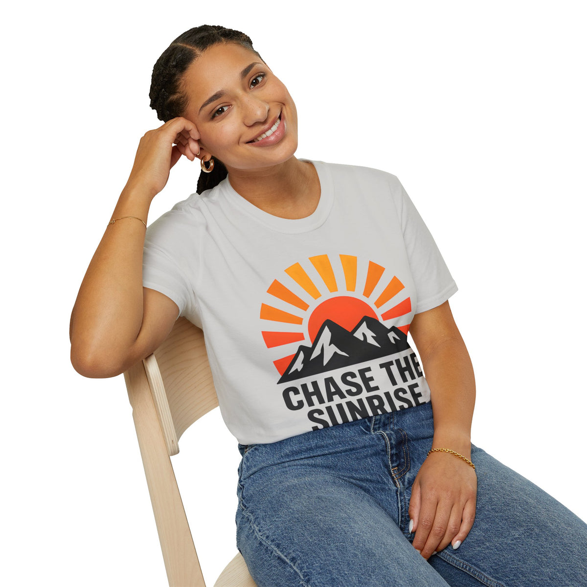 Chase The Sunrise Mountain T-Shirt — Sunrise & Peaks Graphic Tee