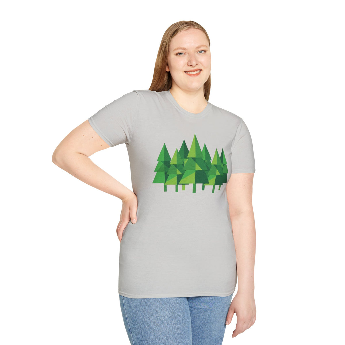 Forest Graphic T-Shirt — Minimal Green Pine Trees Tee