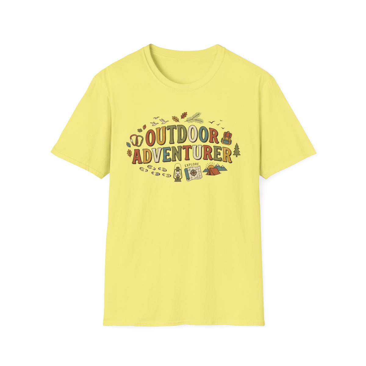 "Outdoor Adventurer" T‑Shirt Camping, Hiking & Exploration Graphic Tee Shirt