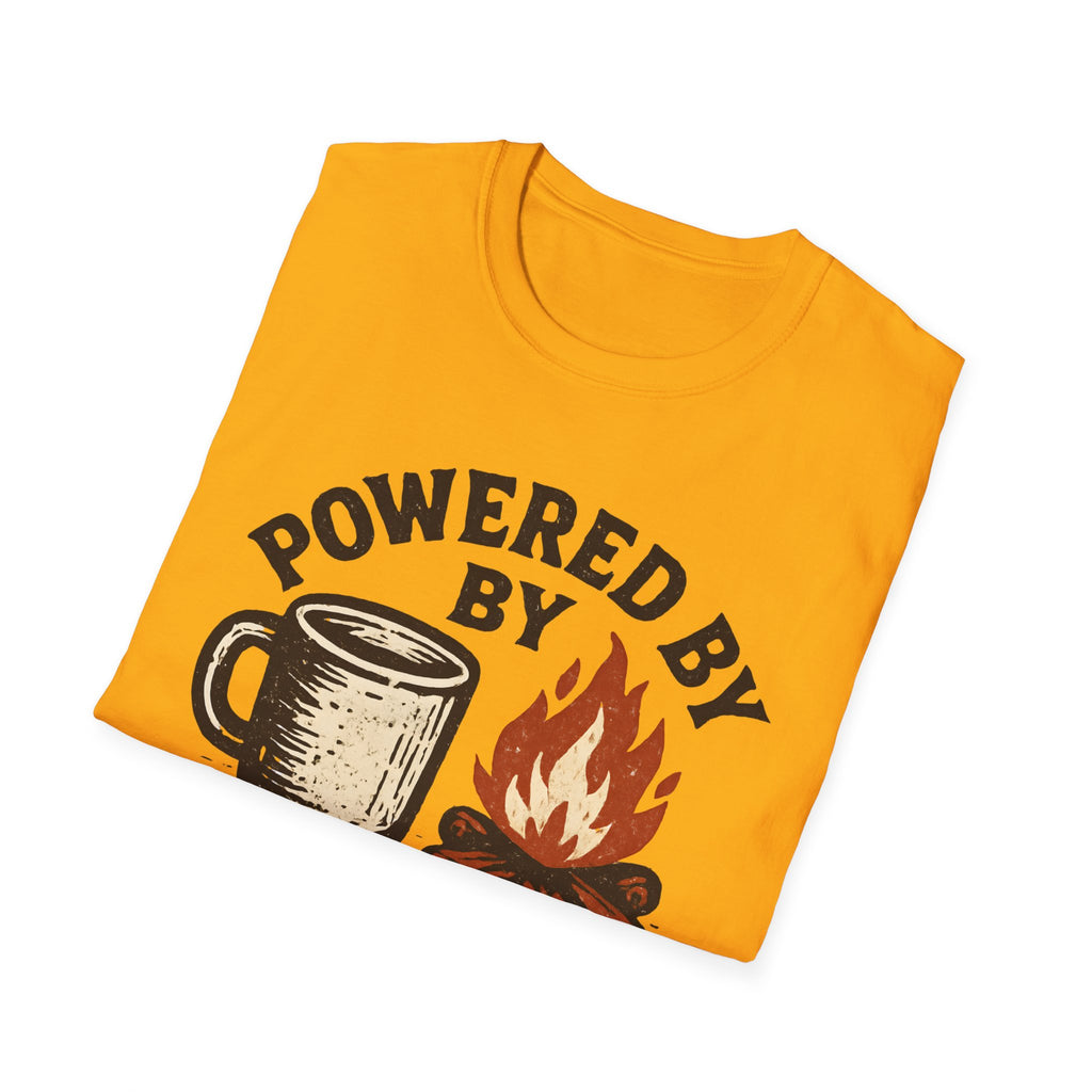 Powered By Coffee And Campfires Vintage Camping T-Shirt