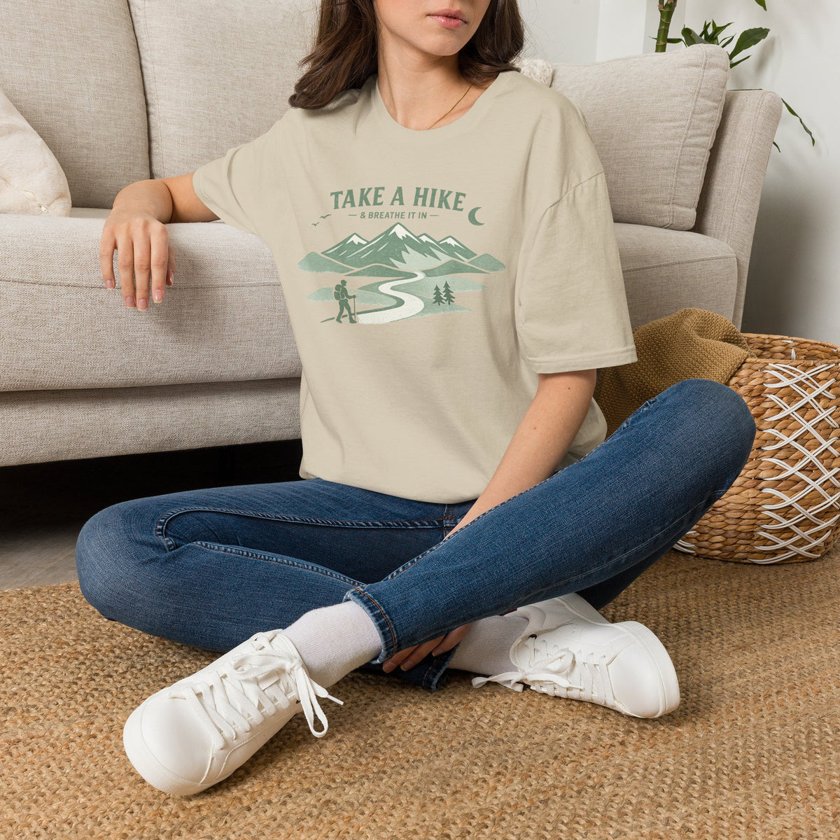 "Take A Hike & Breathe It In" Outdoor Hiking Graphic Tee