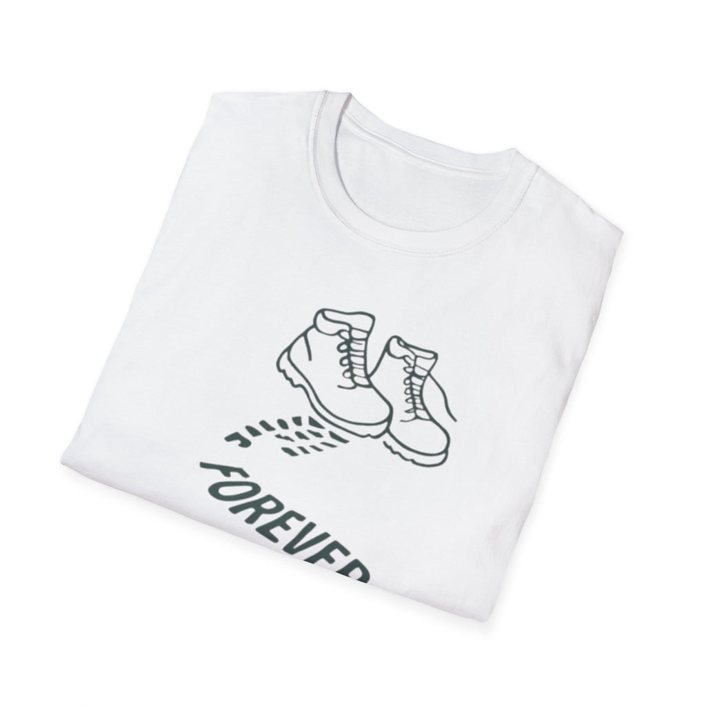Boots with Footprints "Forever Outdoors" T-Shirt