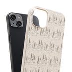 Biodegradable Phone Case — Eco-Friendly Forest Sketch Pattern