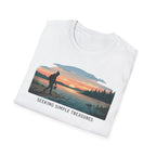 Outdoor T-Shirt — "Seeking Simple Treasures" Sunset Hiker Graphic