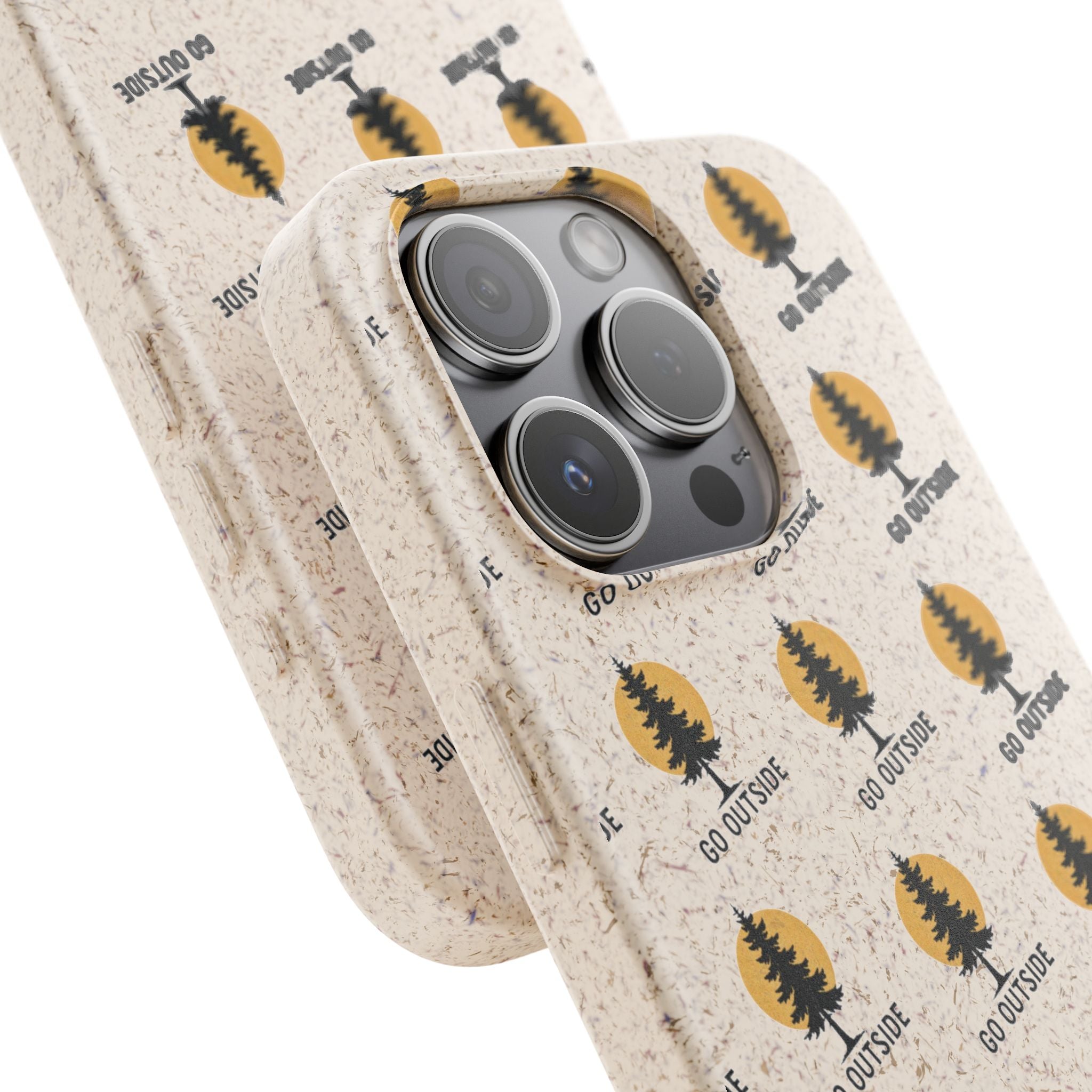 Biodegradable Phone Case — 'Go Outside' Recycled Eco-Friendly iPhone Cover