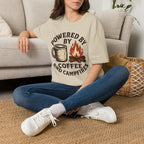 Powered By Coffee And Campfires Vintage Camping T-Shirt