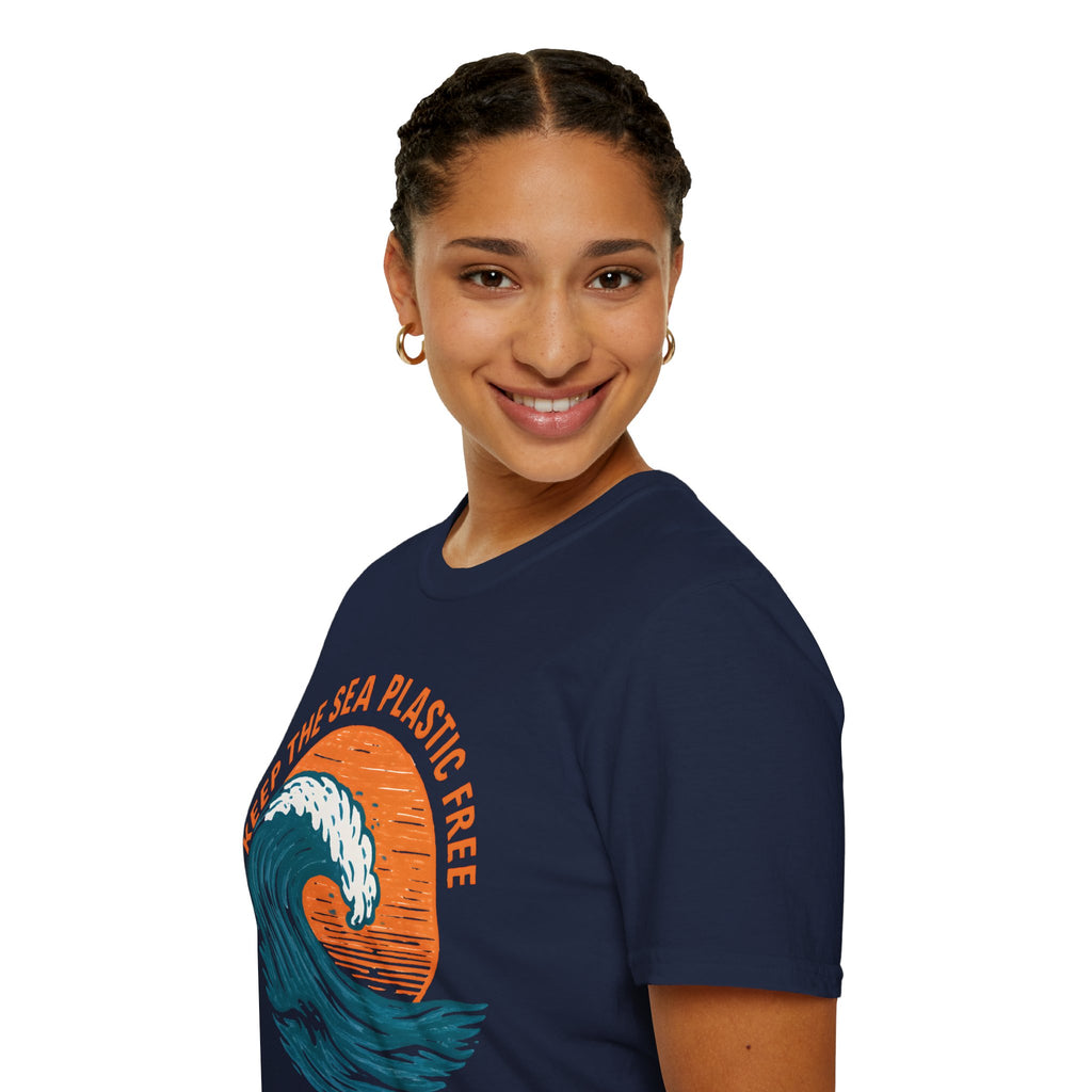 Keep the Sea Plastic Free T-Shirt — Ocean Conservation Wave Tee