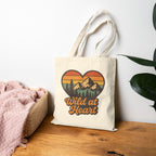 Wild at Heart Canvas Tote — Retro Mountain Heart Eco Shopper