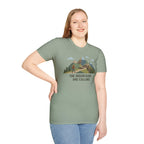 Campground Scenic T-Shirt — Minimalist Tent & Campfire Graphic