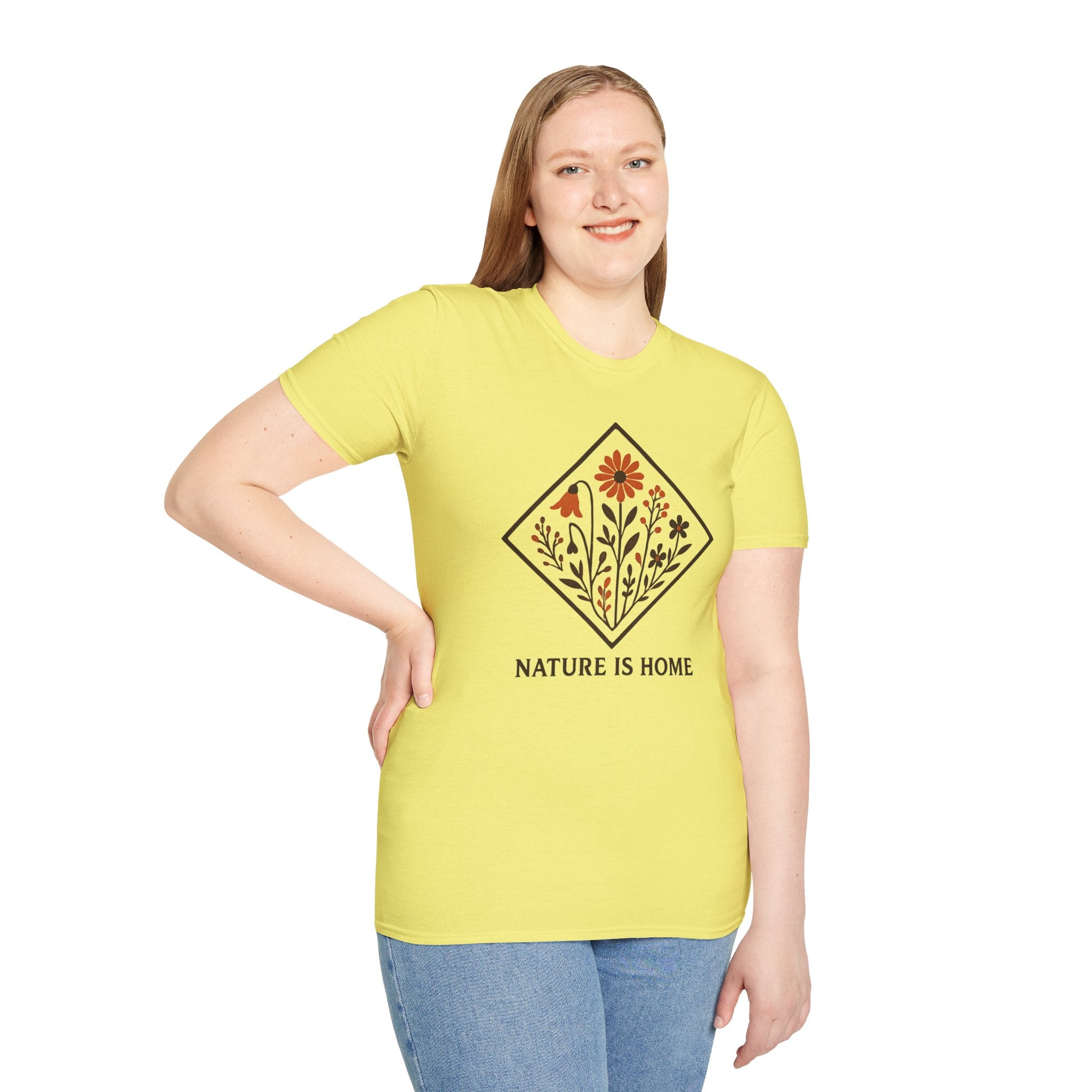 Floral Motif "Nature Is Home" T-Shirt