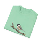 Chickadee Bird Tee — Watercolor Songbird T‑Shirt