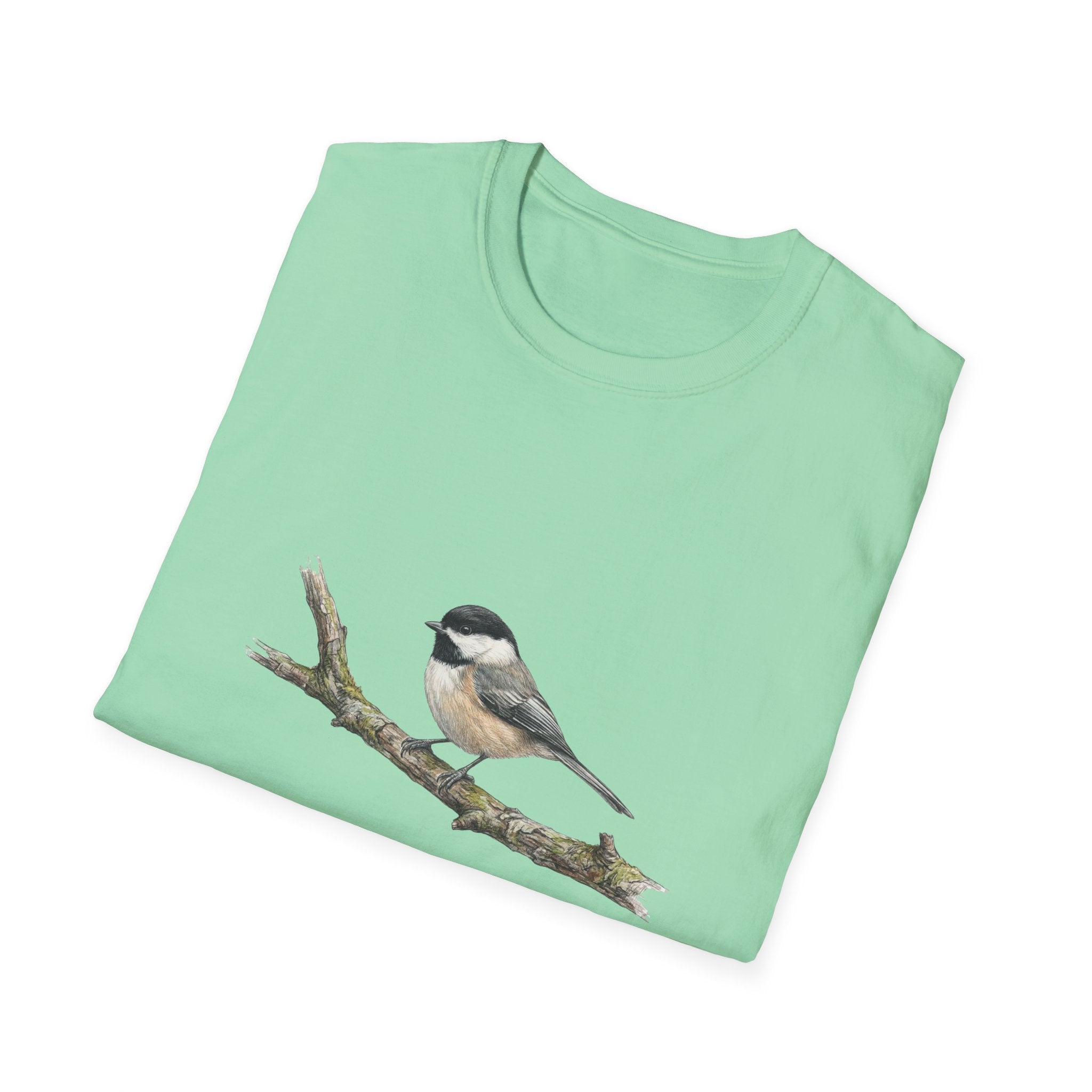 Chickadee Bird Tee — Watercolor Songbird T‑Shirt