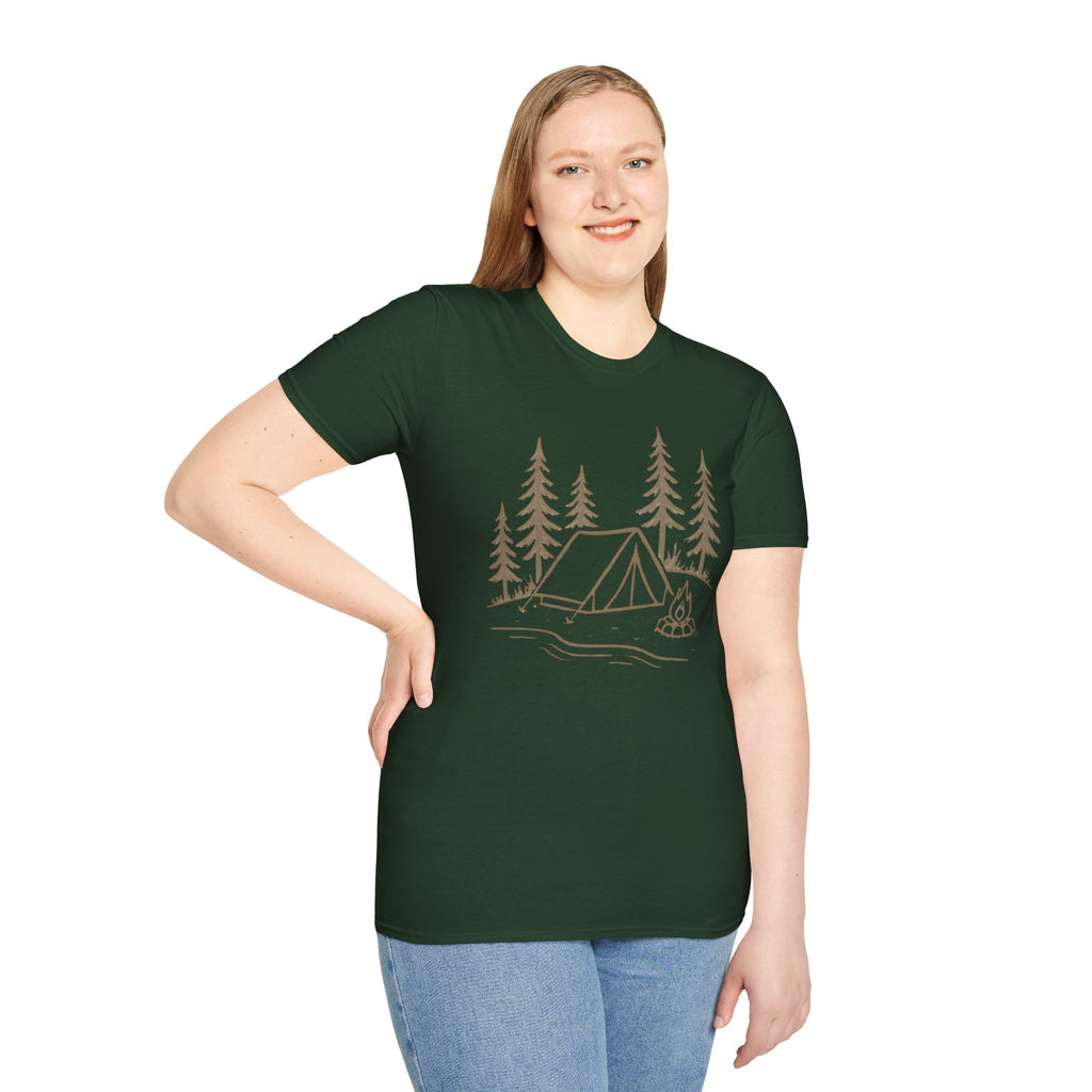 Camping Tent and Campfire T-Shirt
