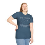 Into The Wild Canoe T-Shirt - Minimal Night Sky Lake Camping Tee
