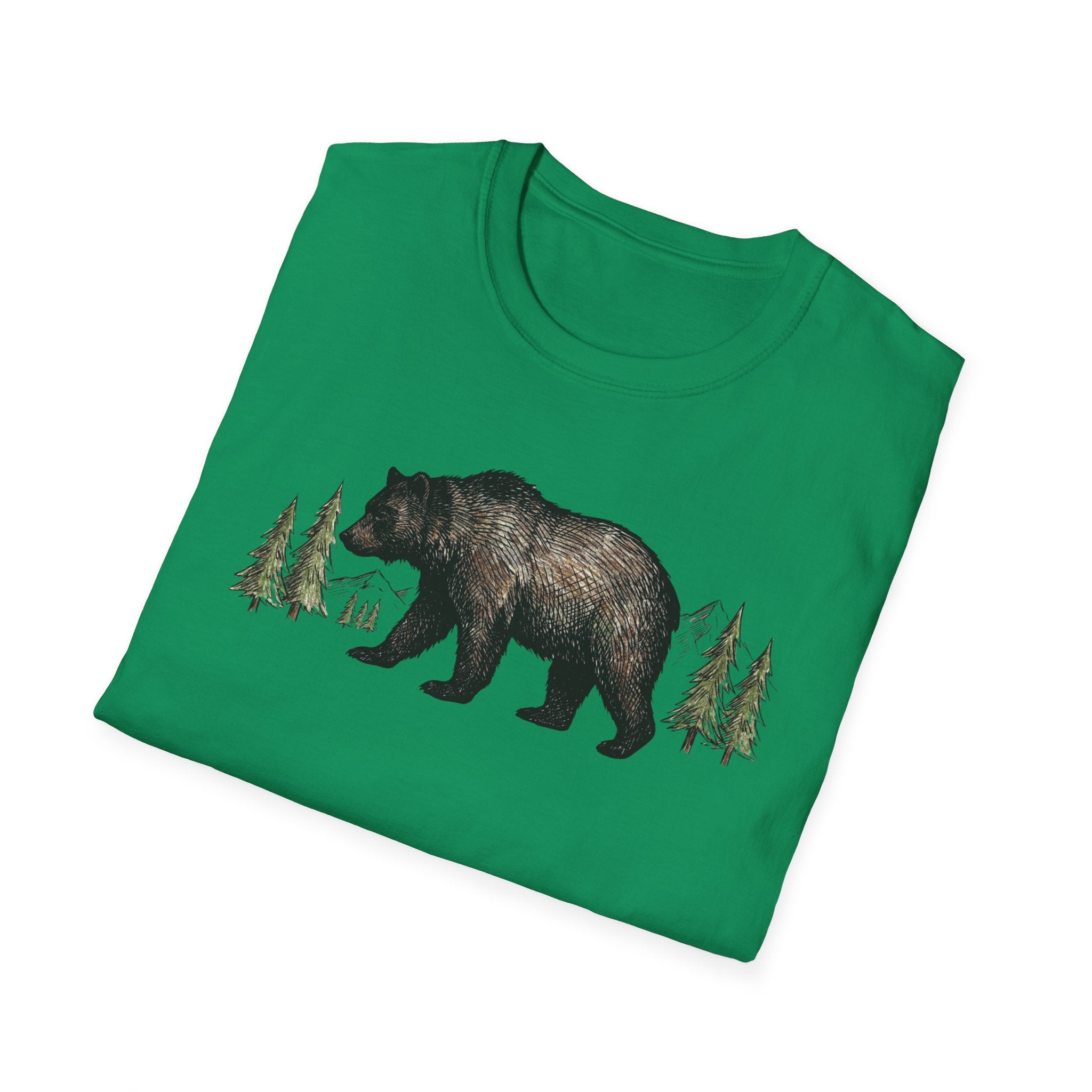 Bear & Pines T‑Shirt — Rustic Woodland Graphic Tee