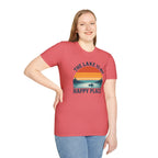 Canoe On The Lake At Sunset "The Lake Is My Happy Place" T-Shirt