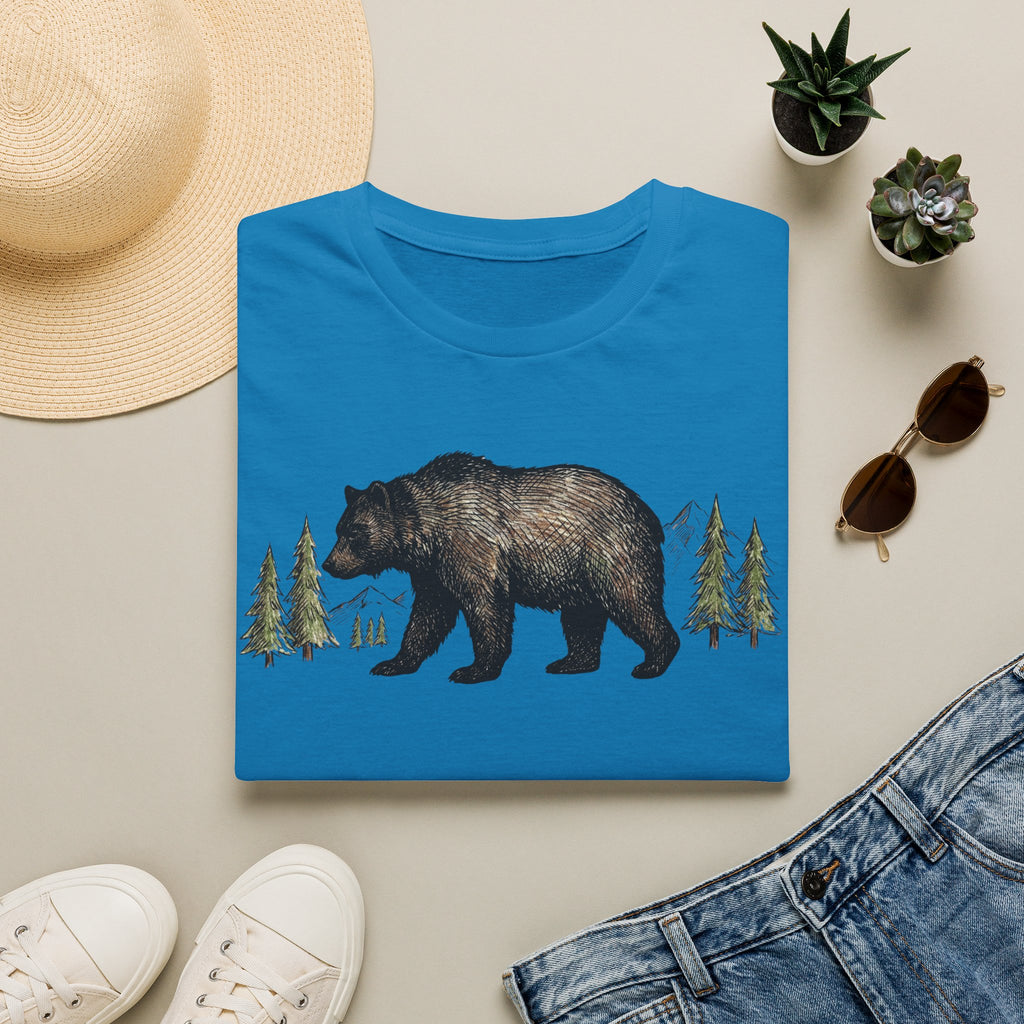 Bear & Forest T‑Shirt - Rustic Woodland Graphic Tee