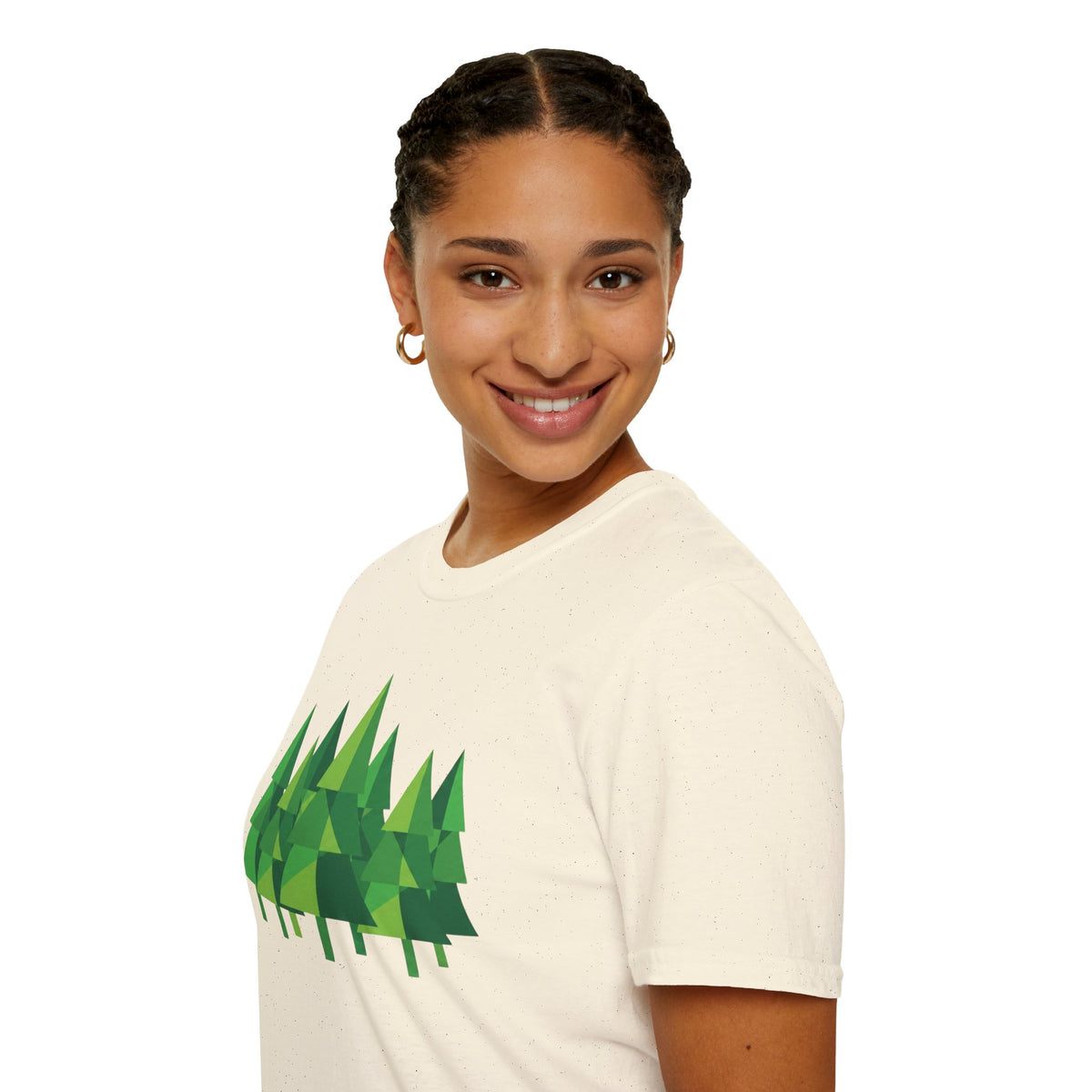 Forest Graphic T-Shirt — Minimal Green Pine Trees Tee