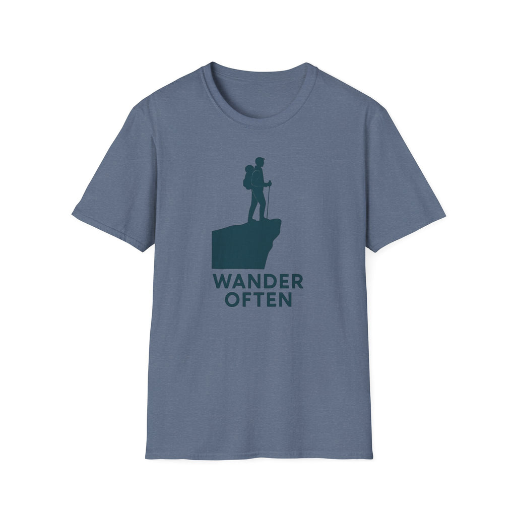 "Wander Often" Hiker on Cliff T-Shirt