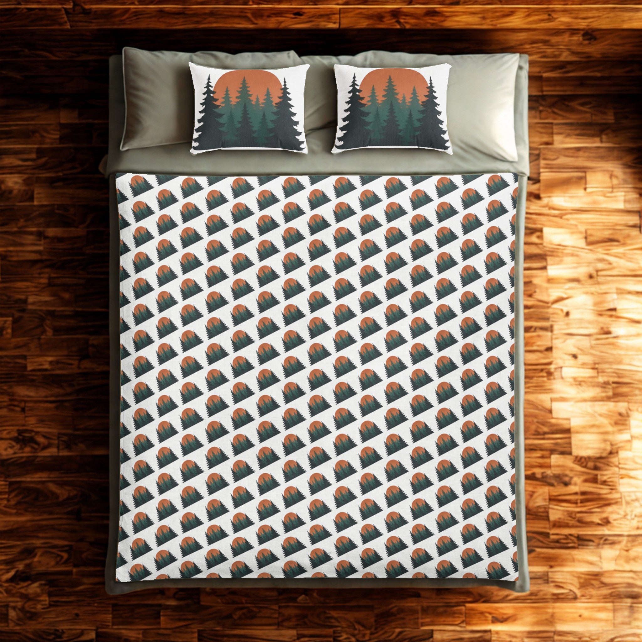 Sunset Pine Cotton Bed Set — Woodland Mountains Bedding