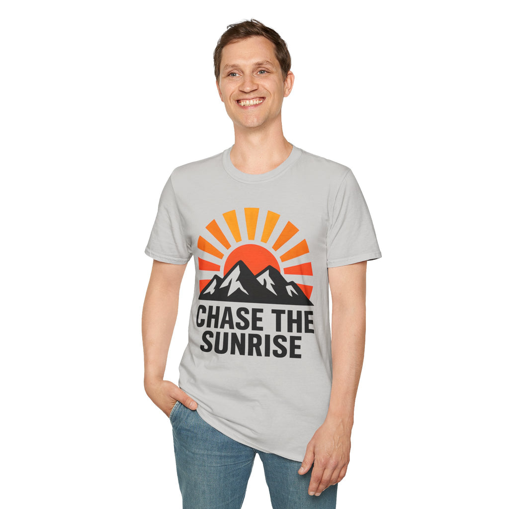 Chase The Sunrise Mountain T-Shirt — Sunrise & Peaks Graphic Tee