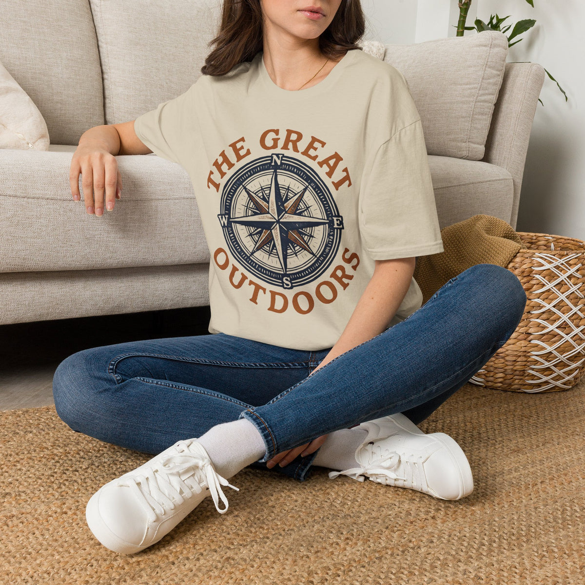 "The Great Outdoors" Compass Graphic Tee Shirt