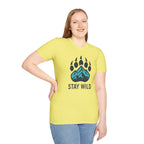 "Stay Wild" Bear Footprint Mountain Emblem T-Shirt