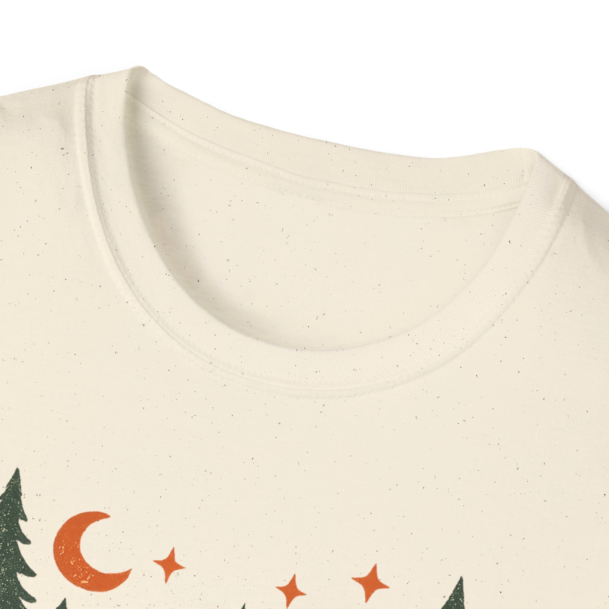 "Campfires & Good Times" T-Shirt — Retro Camping Tee with Bonfire, Trees & Coffee Mug