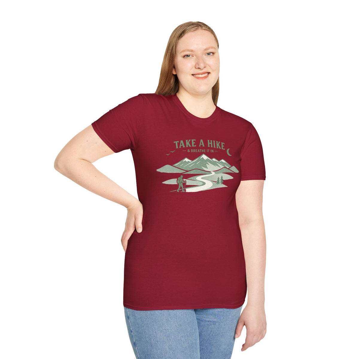 "Take A Hike & Breathe It In" Outdoor Hiking Graphic Tee