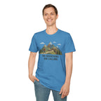 Campground Scenic T-Shirt — Minimalist Tent & Campfire Graphic