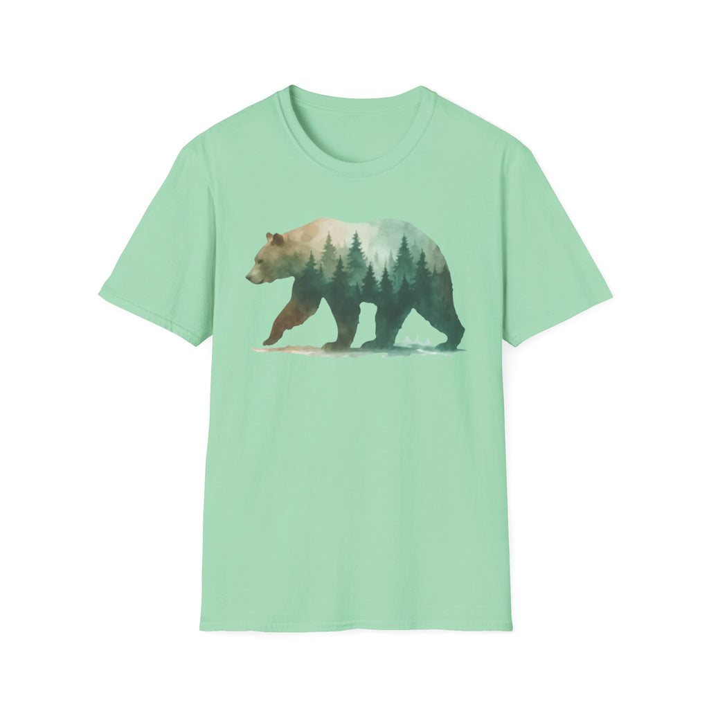 Forest Bear T-Shirt — Watercolor Woodland Bear Graphic Tee Shirt