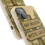 Biodegradable Phone Case — 'Nap Meadow' Mystic Lake Camping Design