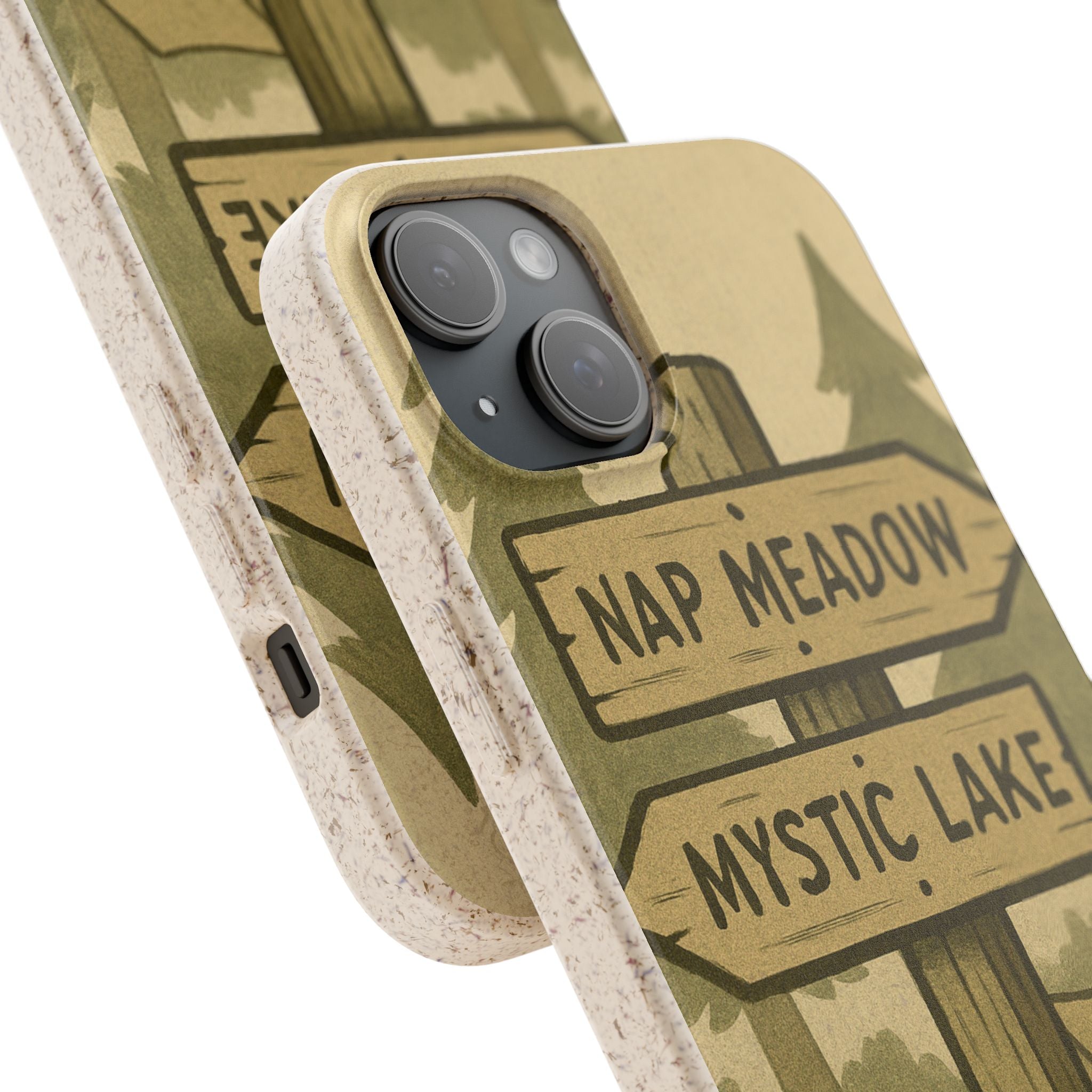 Biodegradable Phone Case — 'Nap Meadow' Mystic Lake Camping Design