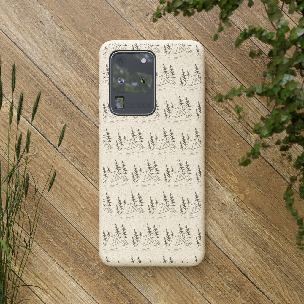 Biodegradable Phone Case — Eco-Friendly Forest Sketch Pattern