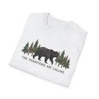 "The Mountains Are Calling" Bear and Pines T-Shirt — Outdoor Graphic Tee
