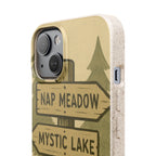 Biodegradable Phone Case — 'Nap Meadow' Mystic Lake Camping Design