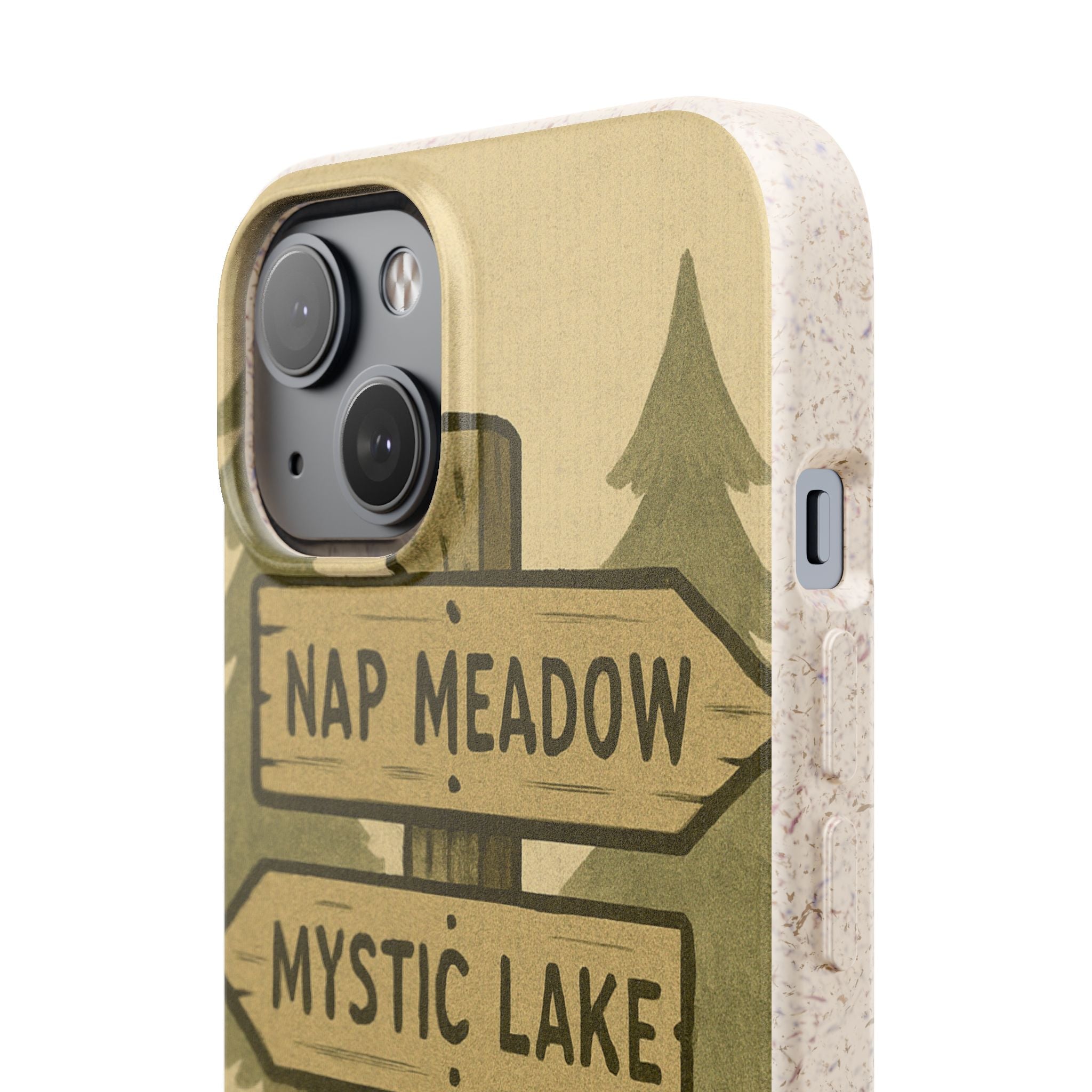 Biodegradable Phone Case — 'Nap Meadow' Mystic Lake Camping Design